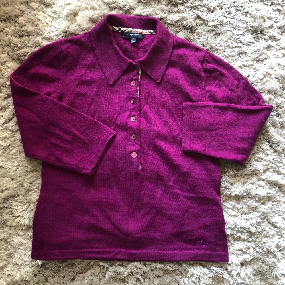 Burberry Italy Girls Merino Blouse/Sweater  Small